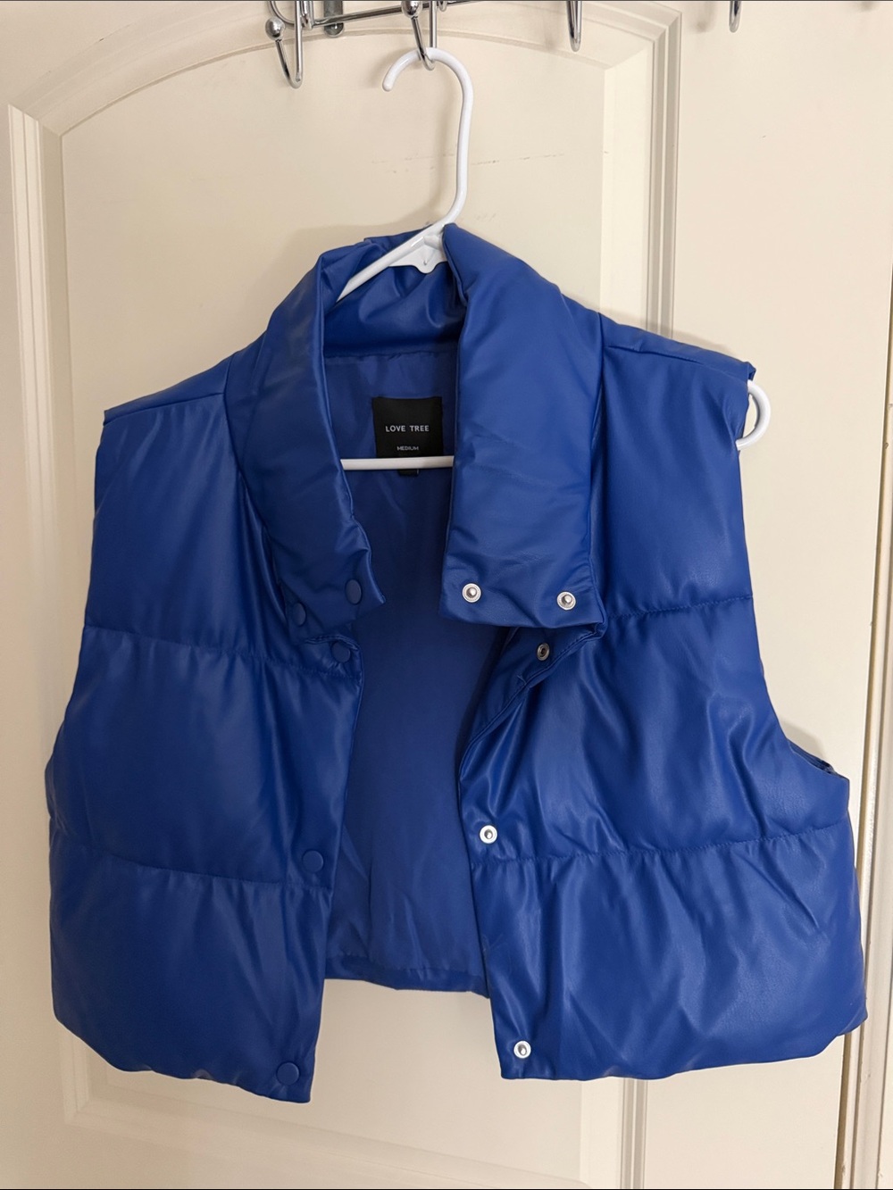 Love Tree Navy Blue Quilted Vest (M)